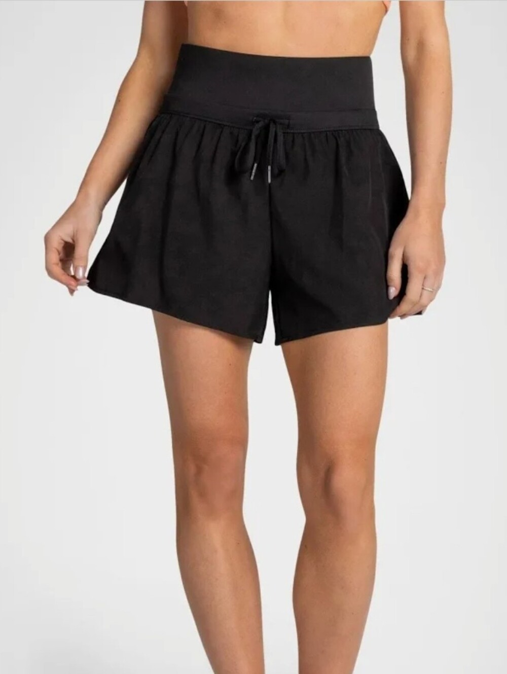Kyodan Black High-Waist Flowy 2-in-1 Athletic Shorts Sz M
